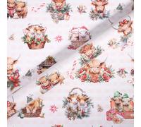 Boerni Merry Christmas Yak Highland Cow Wrapping Paper-4 Sheets Folded Flat 20x28 Inch Floral Cow Gift Wrap for Yak Theme Birthday Wedding Holiday Baby Showe