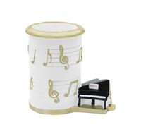 Boerni Resin Music Piano Pen Holder,White Musical Melody Note Sculpture Pencil Holder Cup Container Pot Organizer Makeup Brush for Kid Desk Office School Stationery Gift