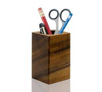 Boerni Walnut Wood Pen Holder,Simple Polygon Wooden Pencil Holder Cup Pen Container Holder Pen Pot Organizer Makeup Brush Holder for Kid Student Desk Office Library School Stationery Gift (Square)