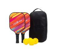 Boerte Pickleball Paddles Set, Graphite Pickleball Paddle Set of 2 Rackets and 4 Pickleballs Balls, Pickleball Rackets Ball Sets, Pickle-Ball Racquet with Portable Bag for Men and Women