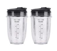 Boerunid 2 Pcs 18Oz Replacement Blender Cups with Lid for Auto IQ BL480 BL642 BL450 BL682 BL480, BL490, BL640 BL680
