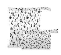 BOESI 2 Piece Wet and Dry Storage Bag, Travel Wet and Dry Bag, Waterproof Reusable, for Travel, Beach, Pool, Diapers, Toiletries, Claws and Bones