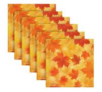 BOESI Autumn Art 6 Pack Cloth Napkins 20x20in, Satin Dinner Napkins