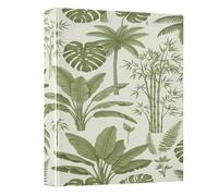 BOESI Botanical Tropical Pattern Ring Binder with Clipboard, 1.5 Inch D Ring Binder Folder, Water Resistant PVC Document Organizer with Metal Clip for Office Home