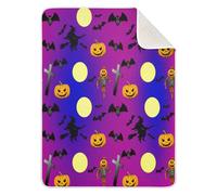 BOESI Halloween Pumpkins & Bats Baby Blanket, Toddler Blanket, Soft and Comfortable, Unisex, For Crib, Stroller, Walker, Mattress