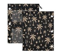BOESI Line Palm Tree 2 PC Pencil Pouch for 3 Ring Binder,Clear Window