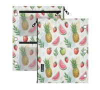 BOESI Mixed Fruit 2 PCS Pencil Pouch for 3 Ring Binder,Clear Window