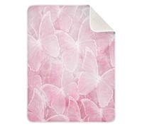 BOESI Pink Butterfly Baby Blanket, Toddler Blanket, Soft and Comfortable, Unisex, For Crib, Stroller, Walker, Mattress
