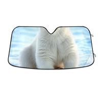 BOESI Polar Bear Car Sunshield Windshield Sun Shade for Car SUV Truck, Foldable Heat Shield Block UV Rays, 55x27.6 inch