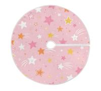 BOESI Shooting Star Christmas Tree Skirt 35.4in, Plush Round Tree Mat | Plush Polyester, 35.4in, 3 Ties, Opening Design, Soft & Cozy, Machine Washable, For Christmas Tree Decor, Indoor Outdoor