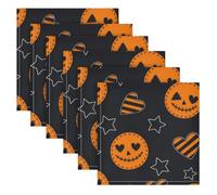 BOESI Stitch Pumpkin 6 Pack Cloth Napkins 20x20in, Satin Dinner Napkins