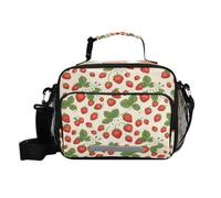 BOESI Strawberry Bloom Insulated Lunch Bag,Thermal Tote with Strap