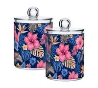 BOESI Tropical Bloom 2 Pack Clear Storage Container,Plastic Canister