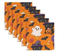 BOESI Witch Cat Wraith 6 Pack Cloth Napkins 20x20in, Satin Dinner Napkins