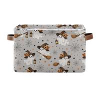 BOESI Witch Wraith Canvas Storage Bin, Square Basket with Handle