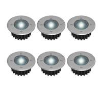 Boeyaa Set of 6 solar Led spotlights flush on the ground - round - diameter: 85 Mm - outside resistant to the legs - stainlsteel facade - 6 solar l...