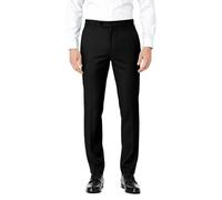 Bofan Mens Suit Pants Expandable-Waist Flat Front Straight Fit Suit Trousers for Men, Black, 3X-Large