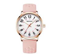 BOFAN Nurse Watch for Nurse,Medical Professionals,Students,Doctors with Various Medical Scrub Colors,Easy to Read Dial,Second Hand and 24 Hour,Water Resistant., Rose Gold-Pink