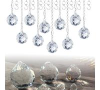 Bofanze 10 Pcs 20 mm Faceted Prism Balls Hanging Crystal Ball Prism K9 Clear Crystal Ball Prism Window Rainbow Suncatcher with Drilled Hole,Decoration Glass Hanging Chandelier Drops Pendant