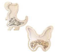 Bofanze 2 PCS Wooden Animal Money Bank Detachable Money Box for Kids Transparent Money Bank Personalized Money Saving Box Creative Saving Money Box Wooden Coin Bank for Birthday Gifts and Home Decor