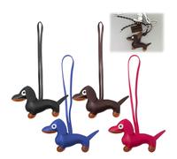 Bofanze 4 Pcs Leather Dachshund Bag Charm Sausage Dog Keychain Pendant, Leather Stuffed Dog Shaped Bag Pendant PU Dachshund Keychain for Purse Bag Backpack Handbag 4 Colours