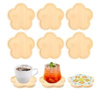 Bofanze 6 PCS Mosaic Coasters Flower Shaped Fillable Coaster Blank Base Trays Coasters for Drink coaster for Coffee Table Tea Coaster Small Tray for DIY Handicrafts, Coffee, Juice