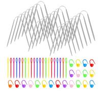 Bofanze 63 Pieces Circular Knitting Needles Set, Double Pointed Knitting Needles, 2/2.5/3/3.5/4/4.5/5mm, Circular Knitting Pins for Blanket, Scarf, with 3 Sewing Needles & 3 Knitting Needle Stoppers