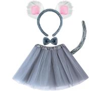 Bofeiya Animal Tutu Skirt Costume Set Pig Elephant Monkey Mouse Lion Headband Bow Tie Tail Tutu for Toddler Kids Halloween Fancy Dress Up Birthday Costume Accessories (Koala)