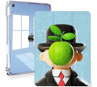 Boffdock Suitalbe for iPad (A16) 11th Generation Case 11 Inch 2025, with Pencil Holder,Le fils de L'Homme/The Son of Man, Trifold Stand Protective Clear sillicon Back Shell