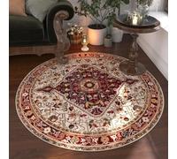 BOFIBO Round Carpet Round Carpets for Bedroom Vintage Floral Large Area Home Decor Luxury Bohemian Exotic Art Soft Bedroom Polyester Rugs(D,Diameter100cm)