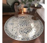 BOFIBO Round Carpet Round Carpets for Bedroom Vintage Floral Large Area Home Decor Luxury Bohemian Exotic Art Soft Bedroom Polyester Rugs(N,Diameter100cm)