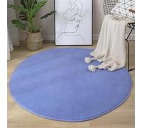 BOFIBO Round Carpet Round Coral Area Rug Color Water Absorption Sofa Area Rug Memory Foam Bedroom Bedroom Children Rug Yoga Mat(Blu,100x100cm)