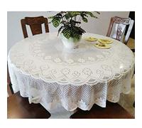 BOFIBO Round Tablecloth White Lace For Round Table Crochet Lace Tablecloths Round Table Covers For Kitchen Wedding Party Decoration, Ideal For 4-6 Place Settings(Diameter 130cm)