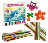 Bofoho Wiky Sticks Art Crafts Wax Yarn Sticks for Kids,Bendable Art & Sticky Craft Sticks,Non-Toxic DIY Wax Sticks,Ideal for School Project Supplies,Travel Fun & Party Favors(120PCS)