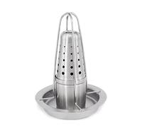 BOFRHME Chicken Roaster Stand Beer Can Vertical Chicken Holder with Drip Pan Upright Chicken Barbecue Rack for Grill