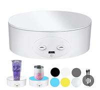 BOFRHME Cup Turner Rotating Display Stand for Tumblers, 360 Degree Automatic Mute Turntable for Photography Display