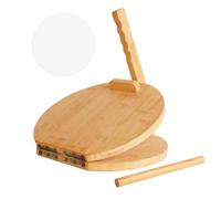 BOFRHME Wooden Tortilla 10 Inches Wood Tortilla Maker, with Rolling Pin & 50 Pcs Parchment Paper, for Homemade