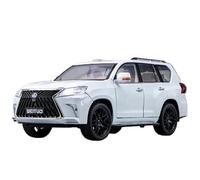 BOFSMXXNP Alloy model car 1:18 For Lexus LX570 SUV Alloy Car Model Die-cast Metal Giant Off-road Vehicle Simulation Sound And Light Ornaments(White)