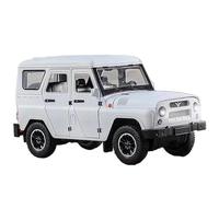 BOFSMXXNP Alloy model car 1:18 For UAZ Hunter Alloy Car Model Die-cast Metal Off-road Vehicle Car Model Simulation Sound And Light Ornaments(White)