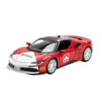 BOFSMXXNP Alloy model car 1:32 For Ferrari SF90 Alloy Car Model High Simulation Die-casting With Sound And Light Pull Back Car Model Ornaments