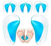 BOFUS 4 Pairs Gel Arch Insoles,Silicone Orthopedic Flat Feet Fallen Heel Spurs Orthotic Arch Support Insoles Plantar Fasciitis Shoe Arch Support Gel Heel Inserts Cushion Pads Cups for Women Men,Blue