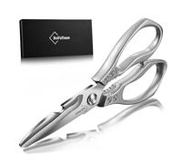 BoFuYuan Kitchen Scissors for Food: Heavy Duty Kitchen Shears Multi-Purpose for Cutting Chicken, Beef, Food, (8.7") Silver: