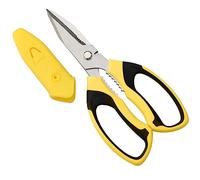 BoFuYuan Utility Scissors Heavy Duty: Sharp Scissors All Purpose Heavy Duty, Easy Cutting Carpet, Cardboard, Wires, Leather, Fabric（8'' Yellow）