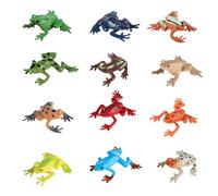 BOFYTR Frog Toy, 12-Piece Plastic Frogs Collection, Nature-Themed Decor and Educational Diorama Enhancement, Assorted Frog Models for Garden Display and Creative Storytelling