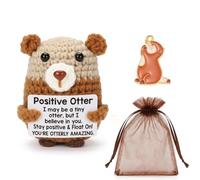 BOFYTR Otter Gifts, Teddy Otter with Card and Bag, 4-Piece Set | Soft Plush Otter Teddy, Includes Inspirational Card, Decorative Cotton Bag
