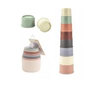BOFYTR Stacking Cups, 8-Piece Set of Geometric Nesting Cups, Interactive Rabbit Toys for Foraging Enrichment, Motor Skills Development Stacking Toys, 5x8 Cm Dimensions