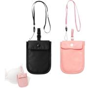 BOFYTR Travel Wallet for Women, Secure Passport Wallet with Adjustable Straps, Discreet Money Storage for International Travel and Daily Commute, 2-Piece Set in Black and Pink