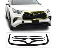 BOGAR TECH DESIGNS Front Bumper Chrome Delete Vinyl Film Replacement Compatible with Toyota Highlander 2020-2025, Gloss Black
