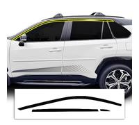 BOGAR TECH DESIGNS Side Window Chrome Delete Overlays Compatible with Toyota Rav4 2019-2025, Gloss Black