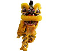 BOGAZY Lion De Dance Costume Chinese Lion Dance Costume Performance Stage Mascot 2 Player Outdoor Sport Set Cosplay Dress(Yellow1)